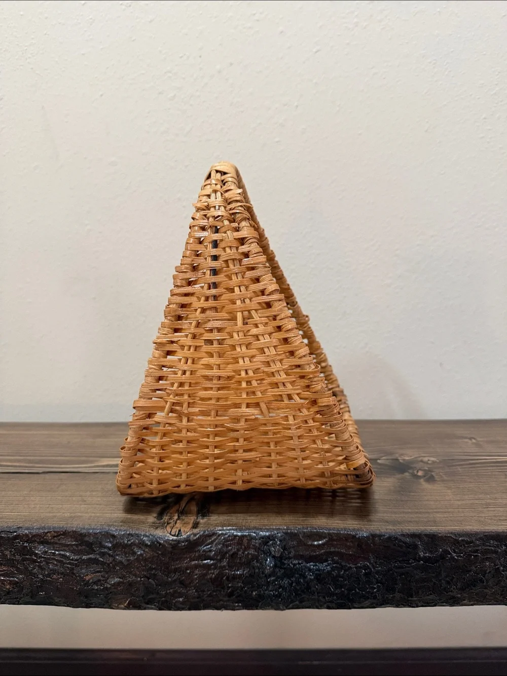 Vintage Wicker Gathering Basket Handwoven Market Basket Cottagecore Farmhouse